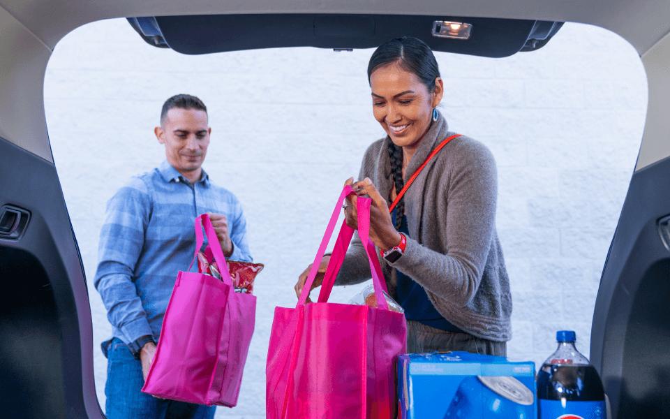 People with groceries